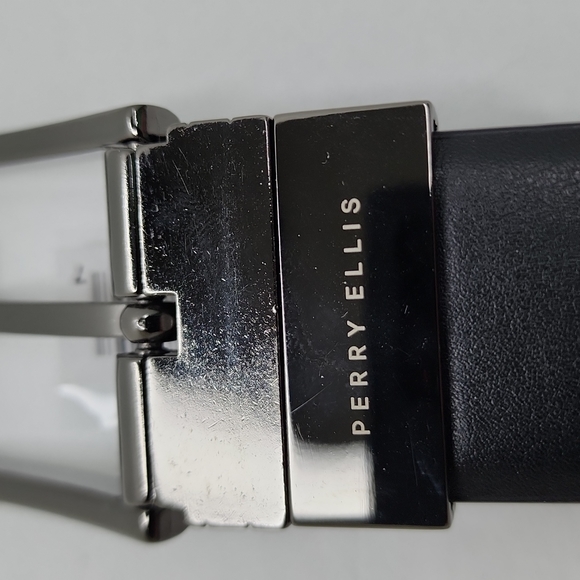 PERRY ELLIS POTFOLIO MEN'S REVERSIBLE BELT, BLACK & BROWN, SIZE 42 - Picture 10 of 10